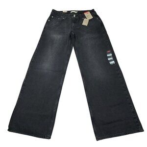 Levi's Superlow Loose Straight Leg Jeans Black Low Rise Y2K 90s Size 29 x 32
